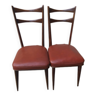 Deux chaises design italien Paolo Buffa 1950