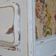 Semainier chest of drawers skated high wood blue and white - floral patterns