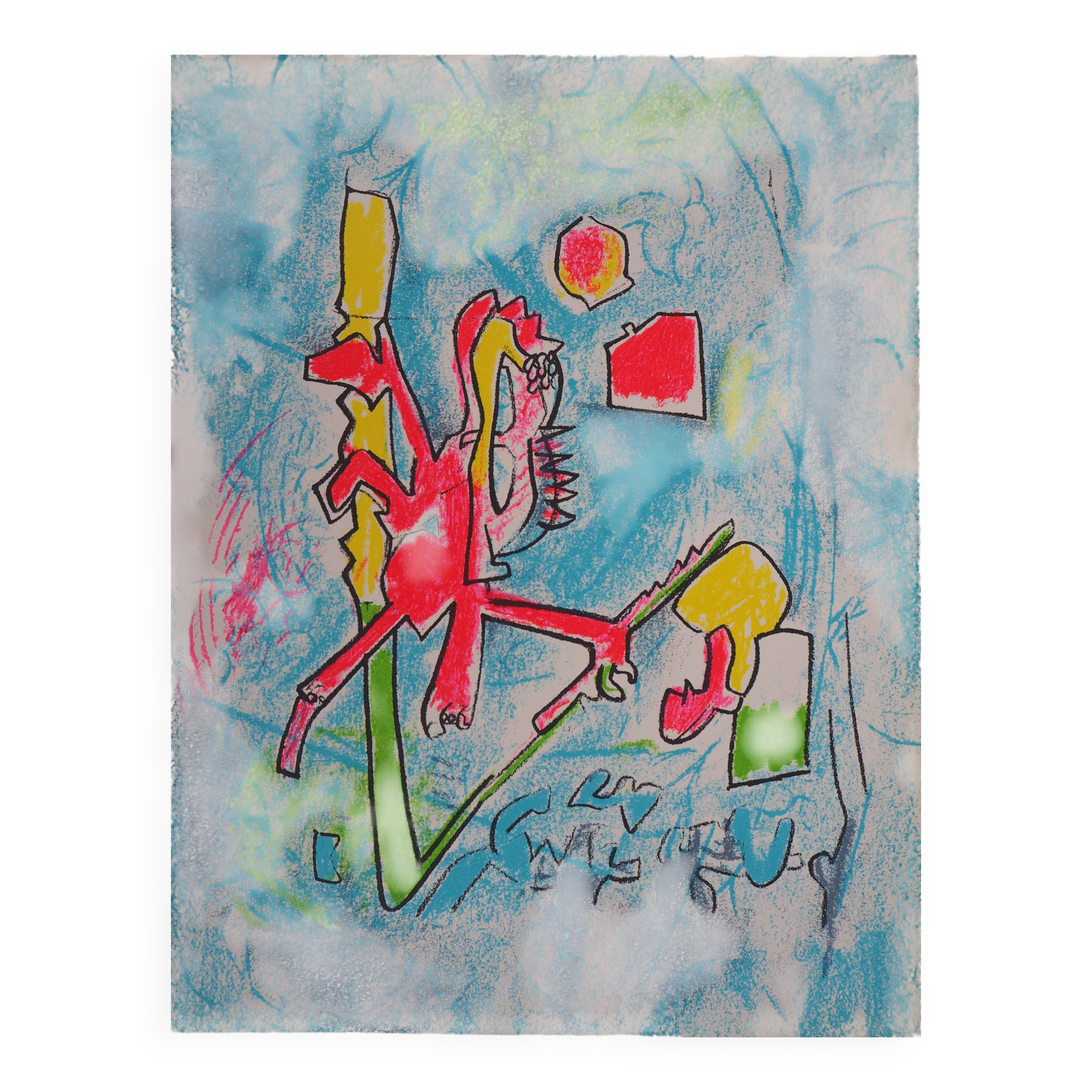 Roberto matta: surrealist creature - original lithograph
