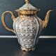 Antique Teapot in White and Gold Porcelain Baroque Style