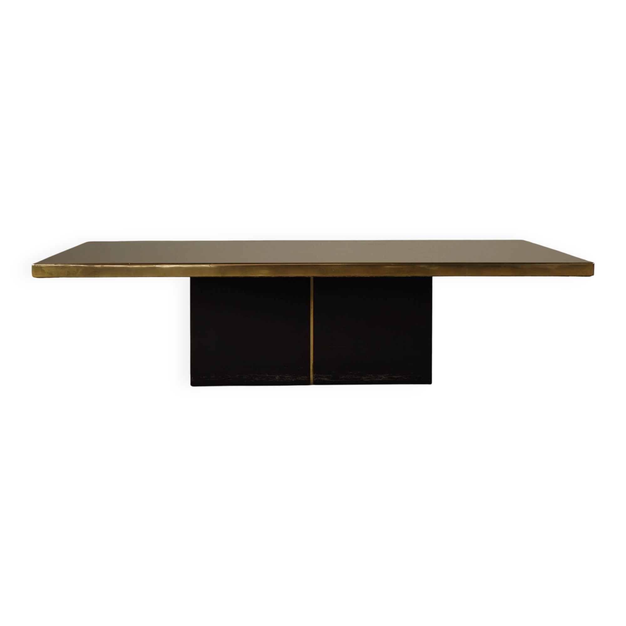 Christian Heckscher etched brass coffee table, Belgium 1970s