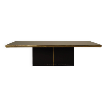 Christian Heckscher etched brass coffee table, Belgium 1970s