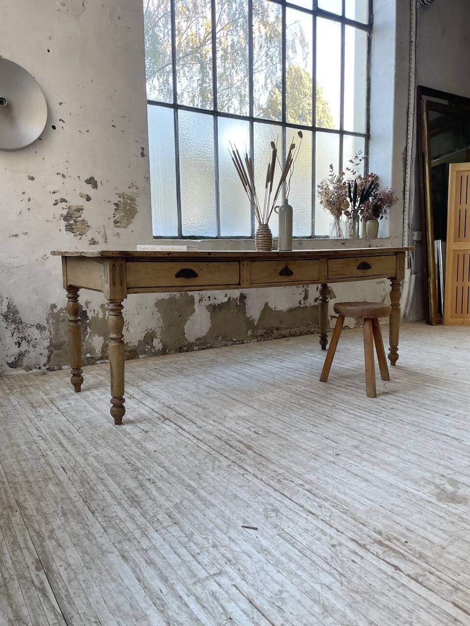 2m walnut drapery farmhouse table