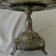 Large smoked glass fruit bowl with a metal base.