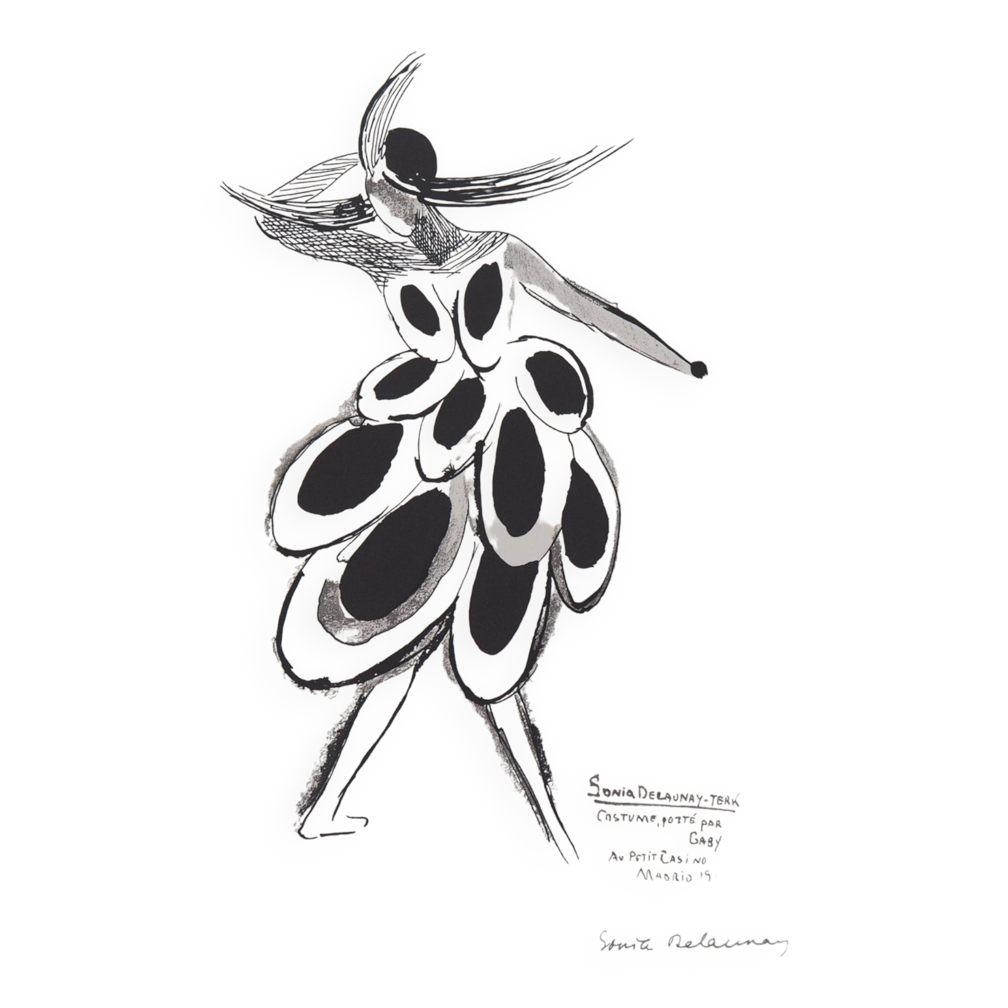 Sonia delaunay: spanish dress - signed lithograph