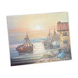 Tableau huile signé christy