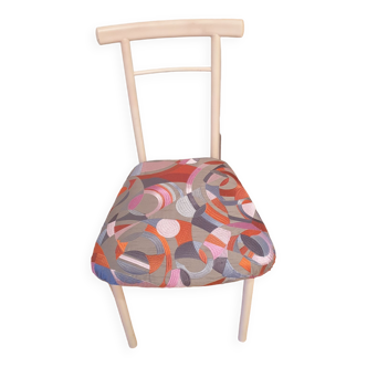 Powder pink metal chair restyled