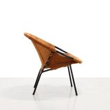 Two vintage suede balloon chairs from Lusch Erzeugnis