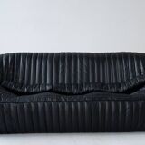 Canapé Sandra en Cuir Noir par Annie Hieronimus pour Ligne Roset, 1973, Set de 6