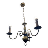 Lustre 3 branches laiton doré