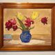 Tableau ancien, nature morte aux tulipes, années 70-80