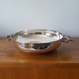 Round Hollow Dish, Vegetable Dish Silver Metal GELB
