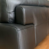 Roche Bobois 3-seater sofa - wide armrests/leather (l. 240 x h. 82)