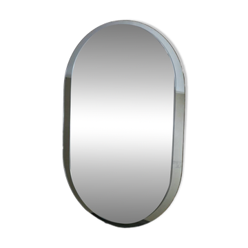 Large oval mirror by Veca, Italy, 1970s
