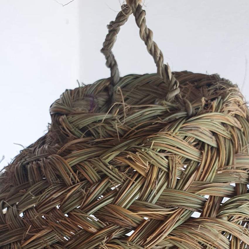 Doum pendant lamp in natural esparto