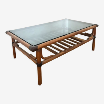 Table basse vintage en bambou