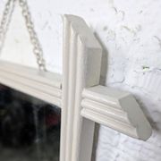 Miroir ancien à cadre bois, montage à croisillons
