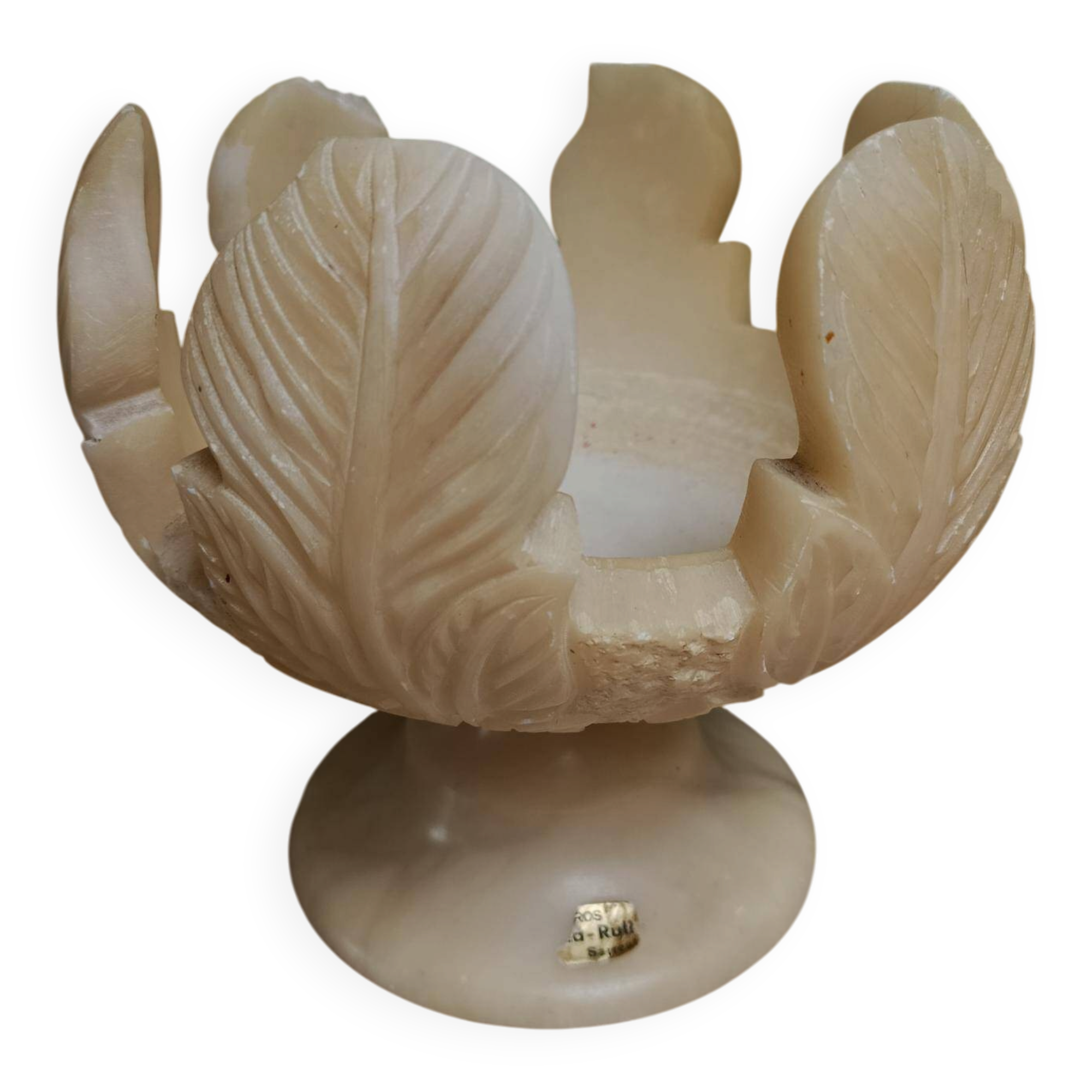 Coupe centre de table en albâtre sculpté Sarreal