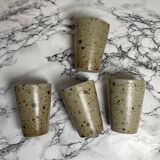Beige pyrite stoneware mugs
