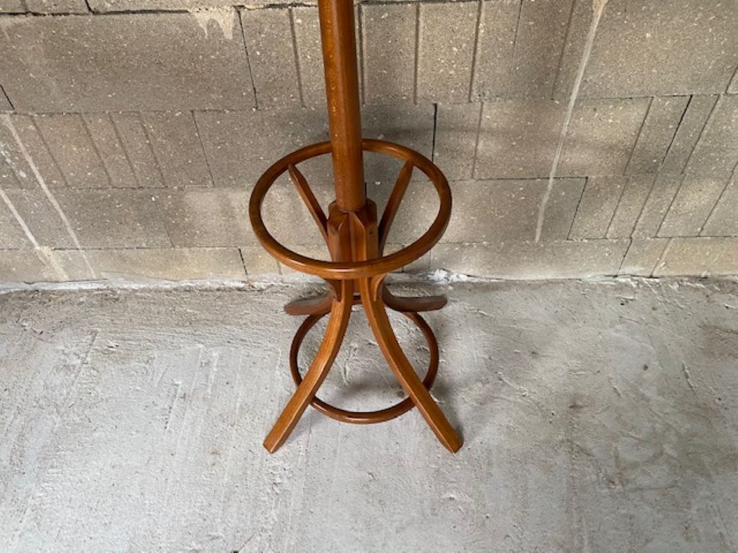 Coat rack swivel parrot Baumann bistro style 1960 curved wood