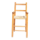Old wooden high chair for children with straw.