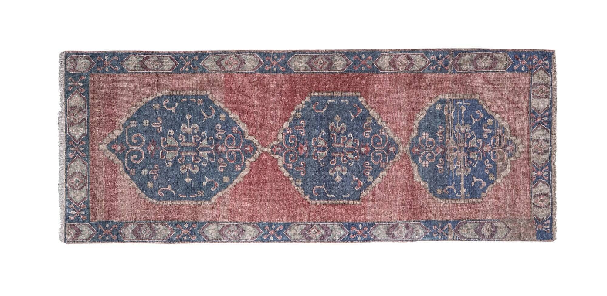 Vintage Turkish hallway rug 101x262 cm