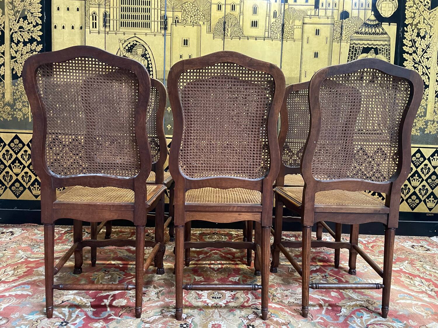 Suite of 6 Louis XVI style cane chairs