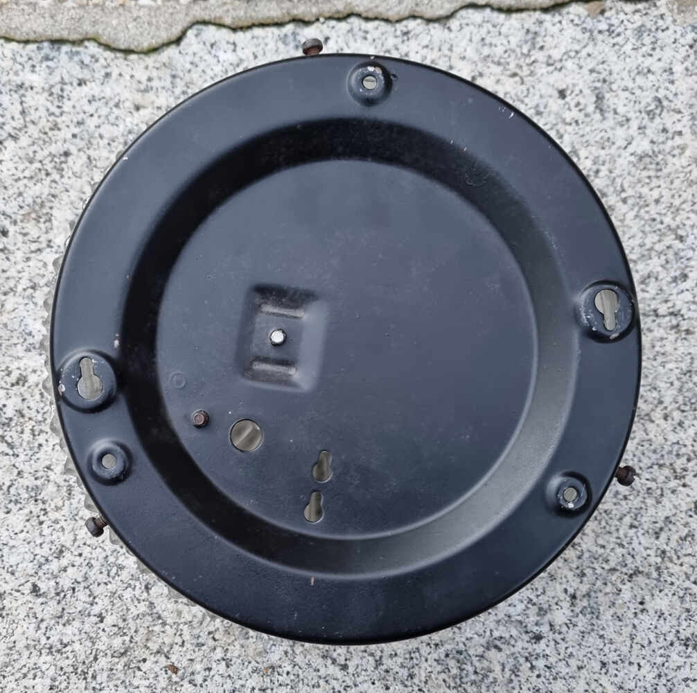 Round and high ceiling lamp, glass from the 50s, vintage.