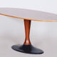 Czech Mid-Century Rosewood Oval Table with Cast Iron Base, 1950s