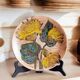 Mid-Century Ceramic Plate by Ruscha, Floral Décor, Germany, 1950s