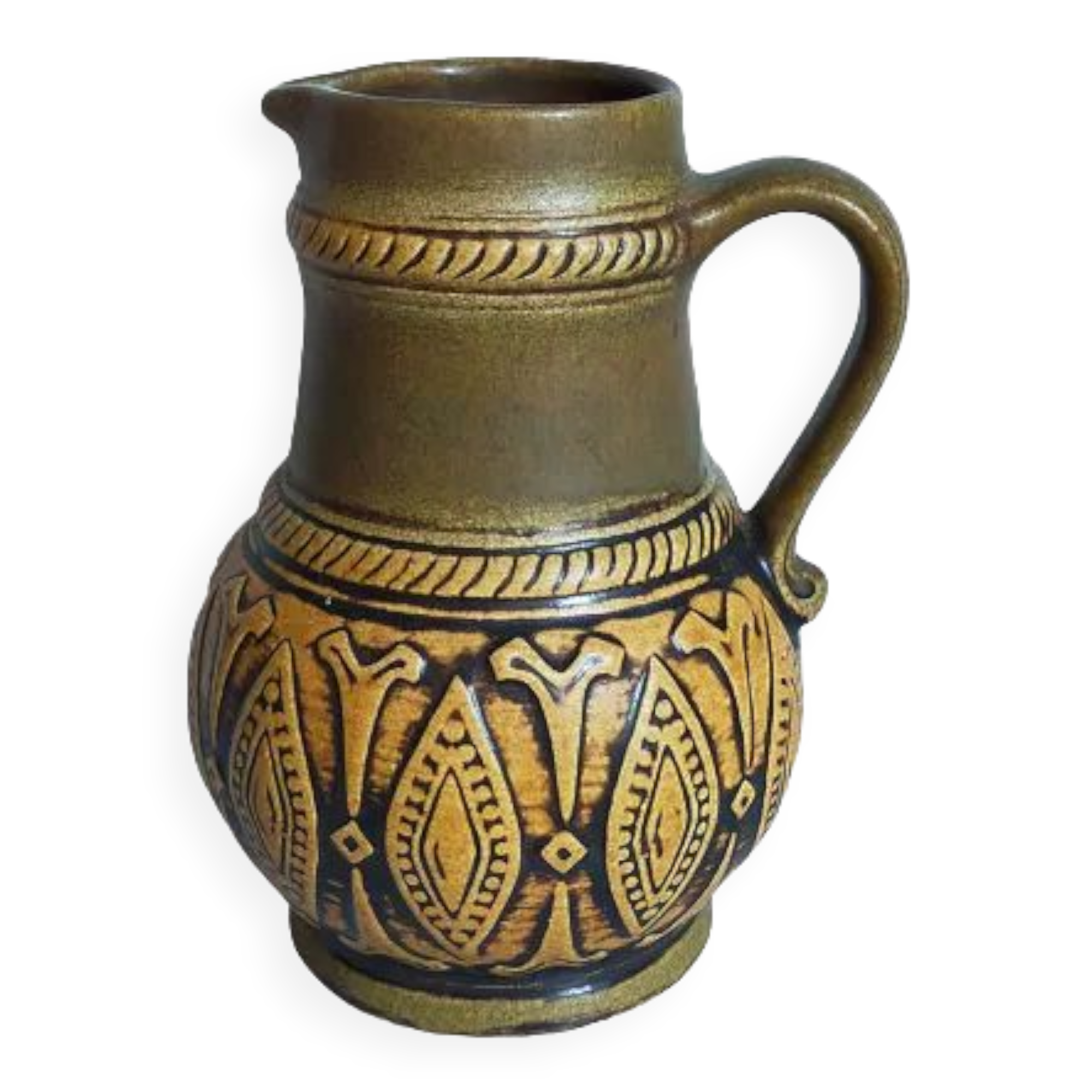 Ceramic pitcher west-germany jasba vintage graphic patterns