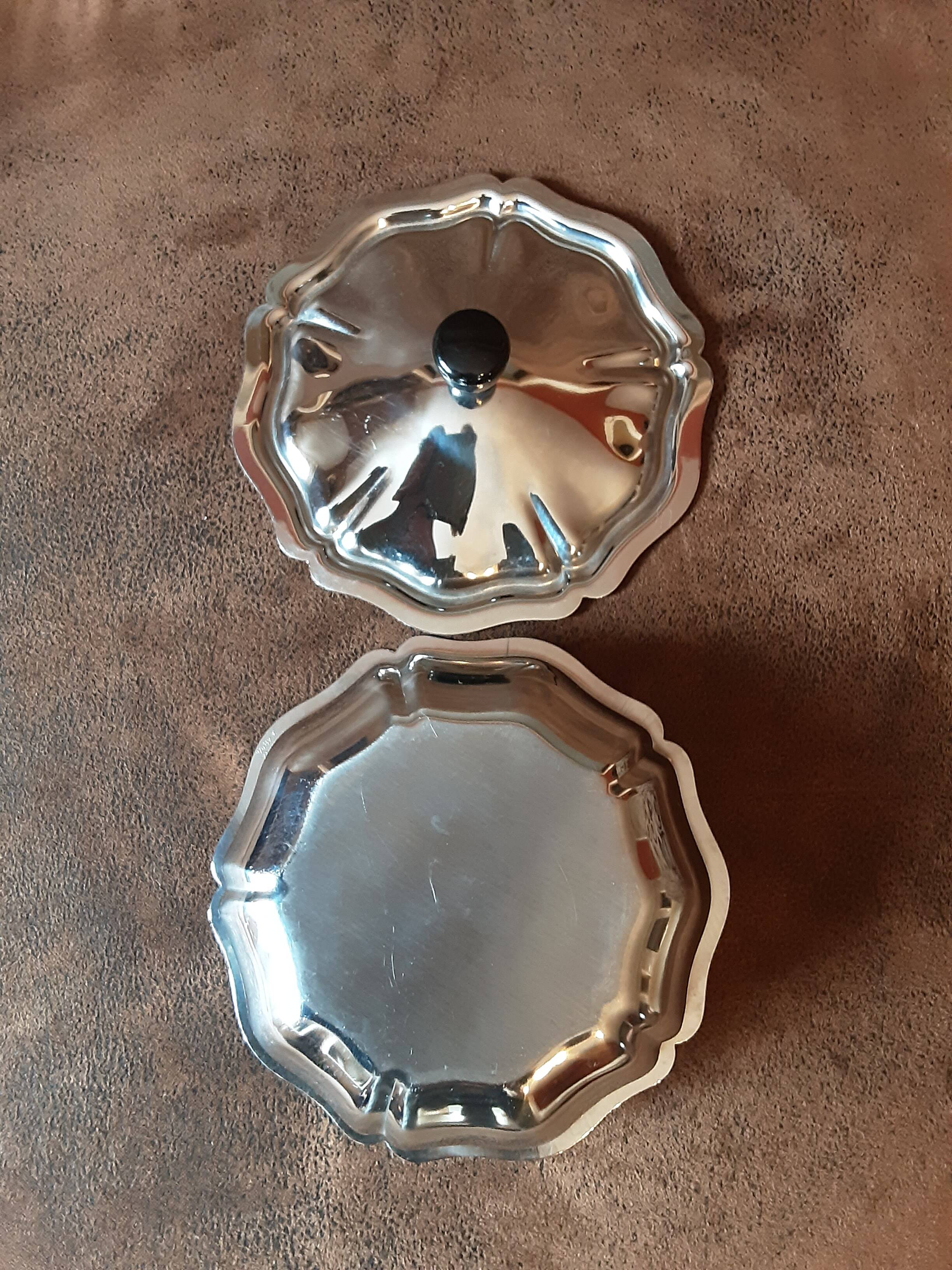 Vintage stainless steel sugar bowl
