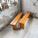 Paire de bancs en pin Charlotte Perriand Les arcs