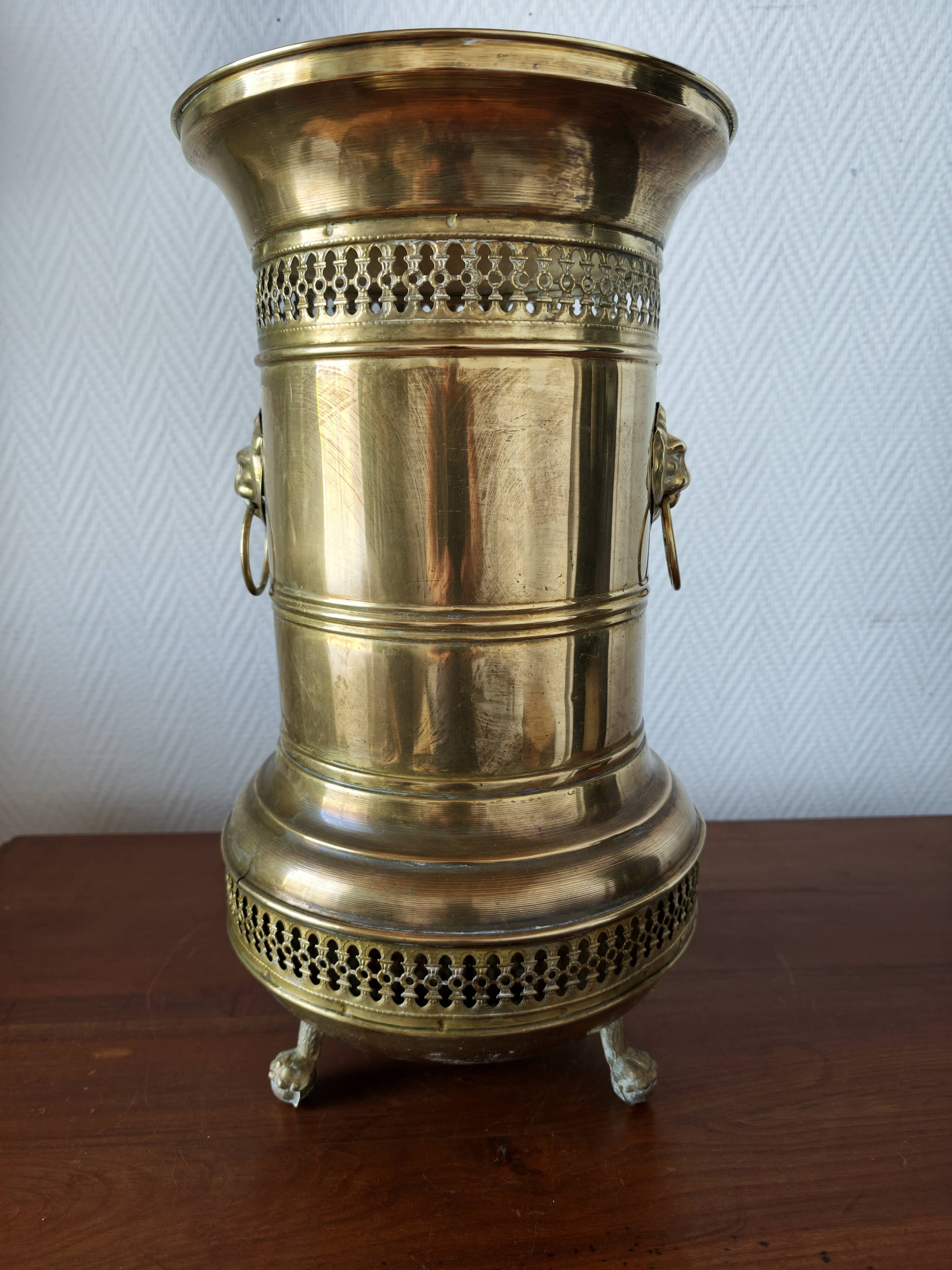 Vintage brass umbrella stand