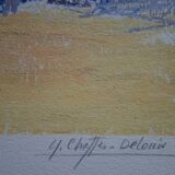 Yvonne Cheffer Delouis: Market at Place des Carmes, original signed lithograph