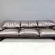 Leather Maralunga sofa set by Vico Magistretti for Cassina, 1973