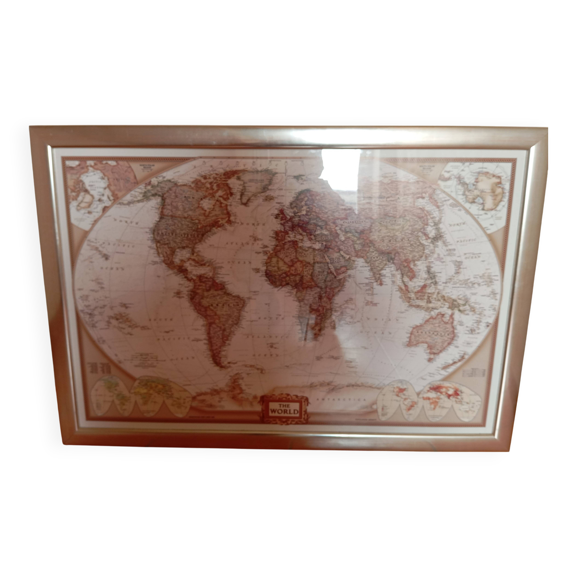 “planisphere – the world” poster frame