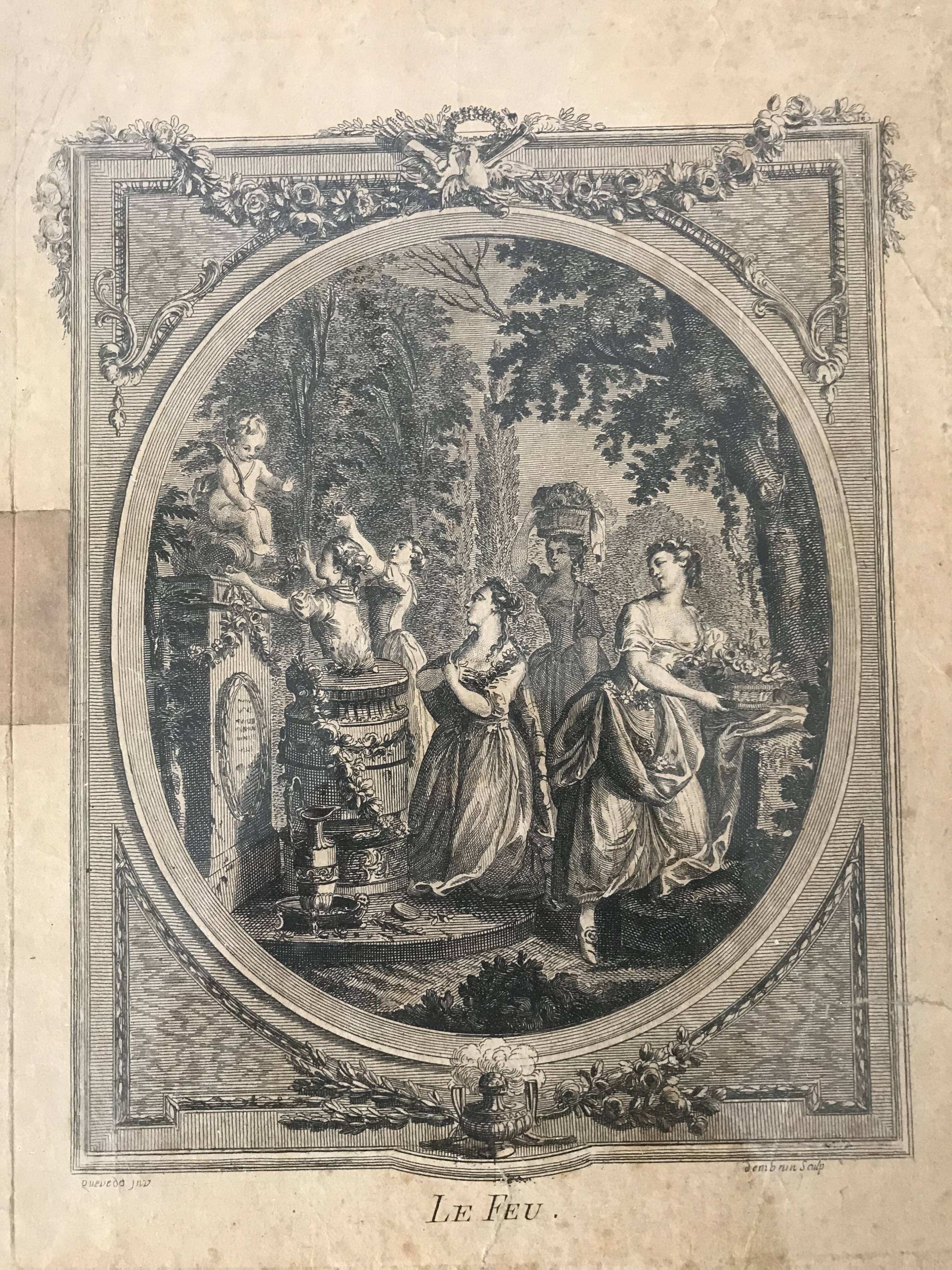 Pair of 18th century engravings by Jean Dambrun after Queverdo