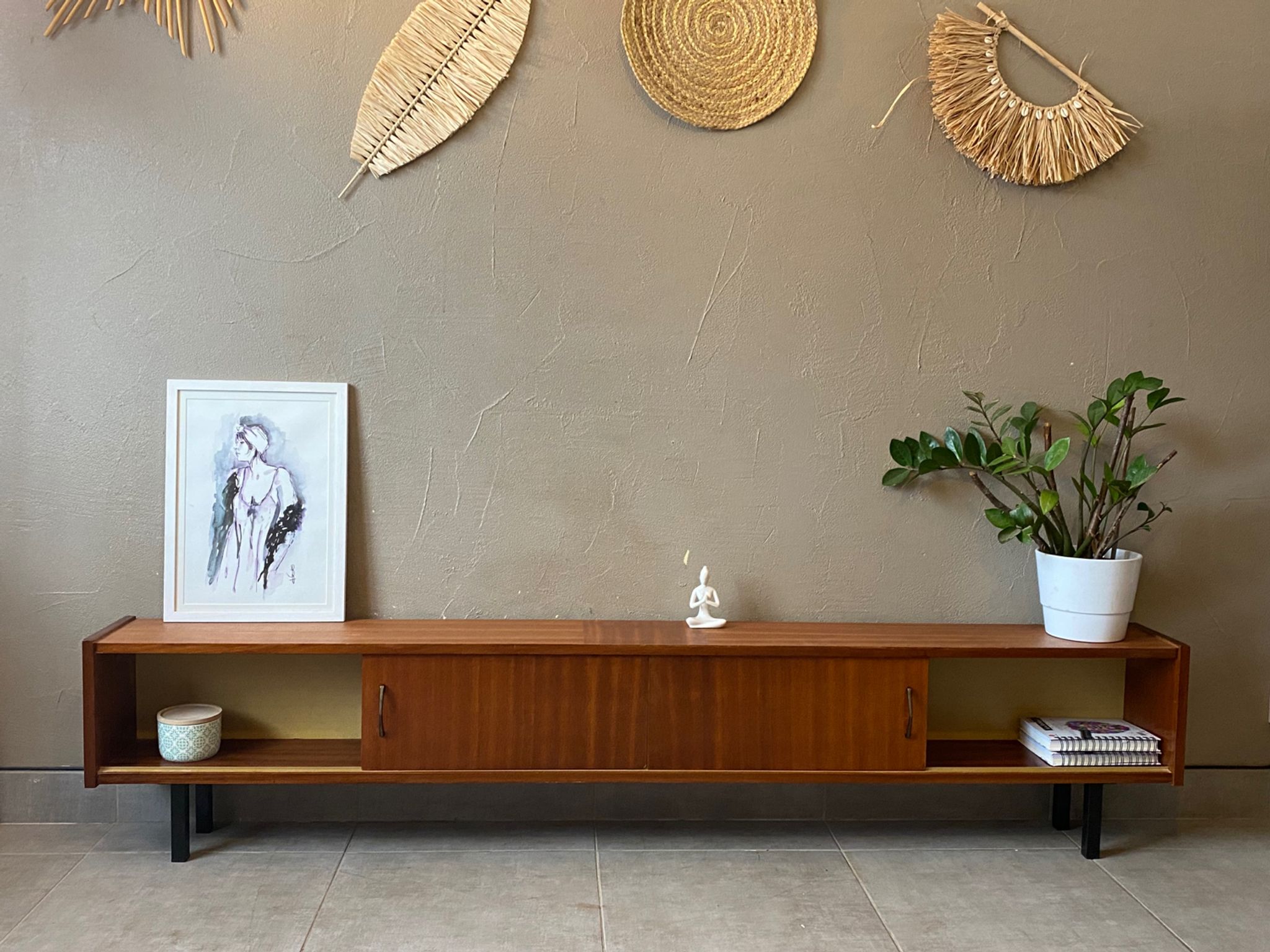 Vintage wooden sideboard from the 50s (shallow)