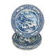 8 assiettes terre de fer anglaises bleues "automne" England ironstone