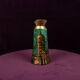 Aldo Tura Mod. 968D Hand-Decorated Green Goatskin Parchment Thermos Italy 1960