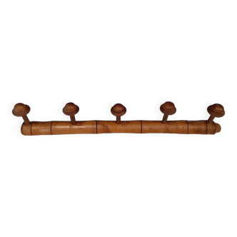 Wooden wall coat rack