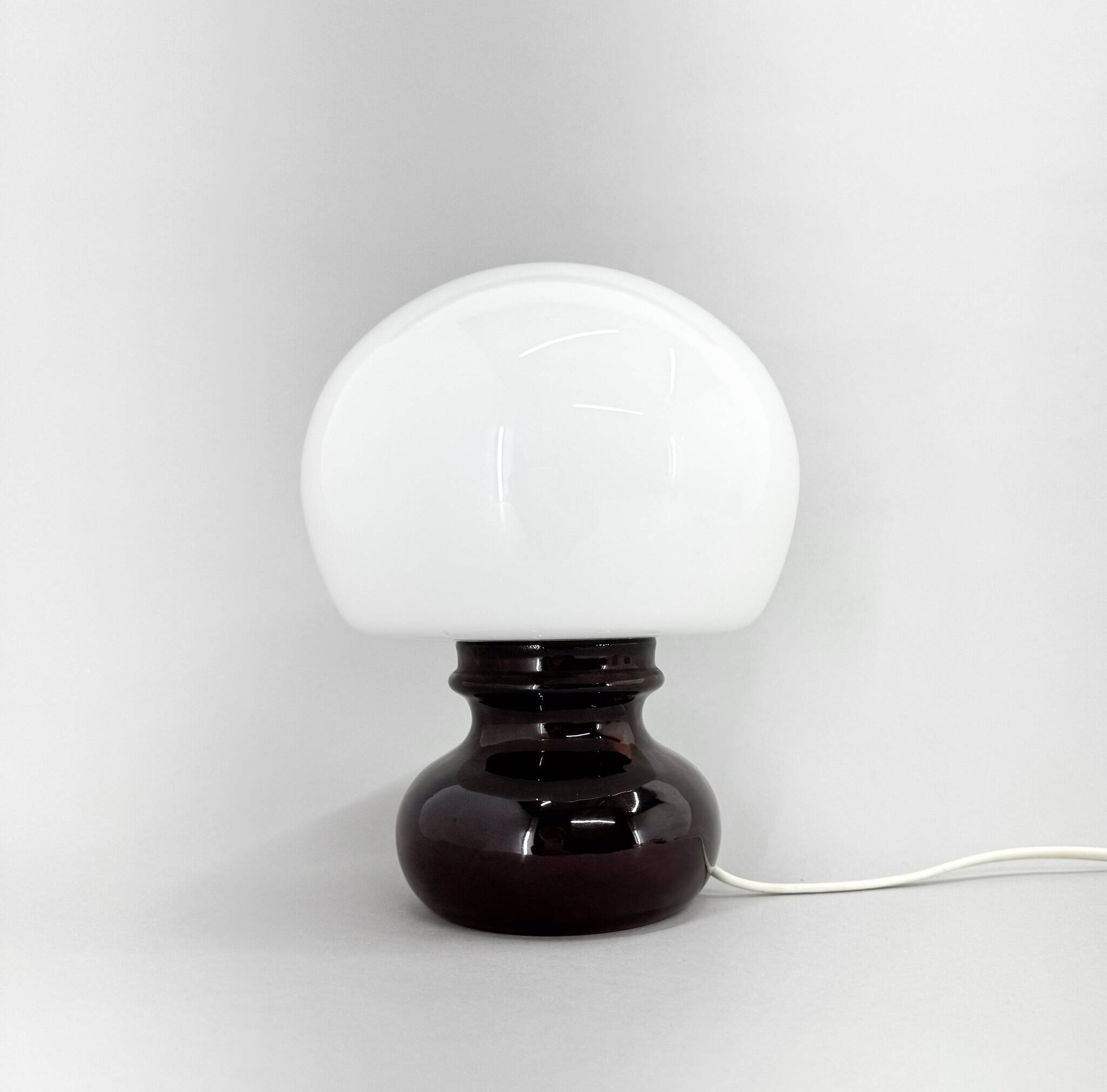 Lampe de table vintage en verre et céramique, 1960