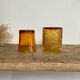 6 mismatched vintage amber glasses