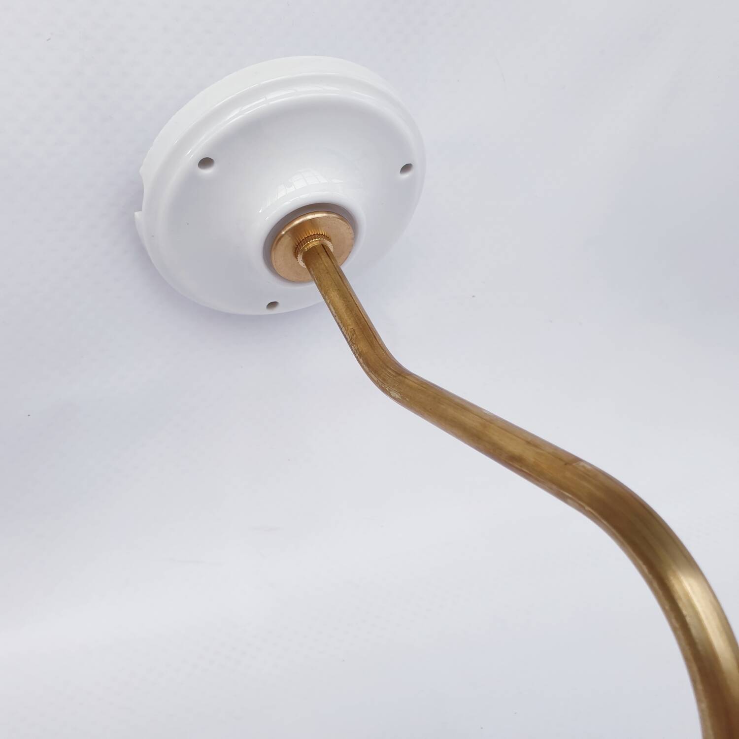 White opaline swan neck wall lights