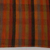 Kilim Vintage à Rayures Fait Main en Laine, Tons Terre et Orange, 200x240