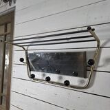 Vintage coat rack with pivoting mirror from the 60s