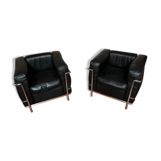 Pair of Le Corbusier armchairs Cassina edition