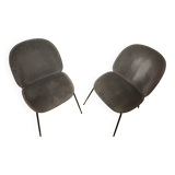 Gubi gray velvet chair