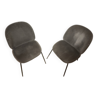Gubi gray velvet chair